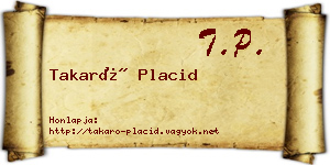 Takaró Placid névjegykártya